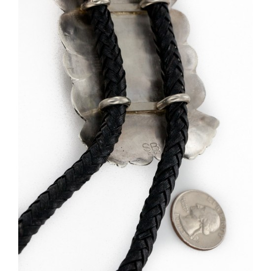 Large Handmade Certified Authentic Leather Navajo .925 Sterling Silver Natural Turquoise Native American Bolo Tie 24416 All Products 24416 24416 (by LomaSiiva) Large Handmade Certified Authentic Leather Navajo .925 Sterling Silver Natural Turquoise Native American Bolo Tie 24416 All Products 24416 24416 (by LomaSiiva)