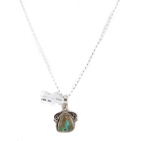 .925 Sterling Silver Handmade Certified Authentic Navajo Natural Turquoise Native American Necklace 12816 Pendants NB151202221732 12816 (by LomaSiiva) .925 Sterling Silver Handmade Certified Authentic Navajo Natural Turquoise Native American Necklace 12816 Pendants NB151202221732 12816 (by LomaSiiva)