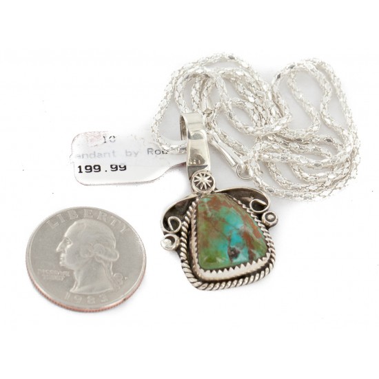 .925 Sterling Silver Handmade Certified Authentic Navajo Natural Turquoise Native American Necklace 12816 Pendants NB151202221732 12816 (by LomaSiiva) .925 Sterling Silver Handmade Certified Authentic Navajo Natural Turquoise Native American Necklace 12816 Pendants NB151202221732 12816 (by LomaSiiva)
