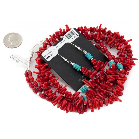 2 Strand Certified Authentic Navajo .925 Sterling Silver Hooks Coral Earrings and Native American Necklace Set 17012-18105-2 Sets NB151211203840 17012-18105-2 (by LomaSiiva) 2 Strand Certified Authentic Navajo .925 Sterling Silver Hooks Coral Earrings and Native American Necklace Set 17012-18105-2 Sets NB151211203840 17012-18105-2 (by LomaSiiva)