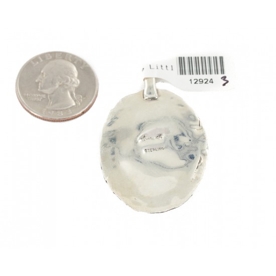 Oval .925 Sterling Silver Navajo Certified Authentic White Howlite Native American Pendant 12924-3 Pendants NB151215065846 12924-3 (by LomaSiiva) Oval .925 Sterling Silver Navajo Certified Authentic White Howlite Native American Pendant 12924-3 Pendants NB151215065846 12924-3 (by LomaSiiva)