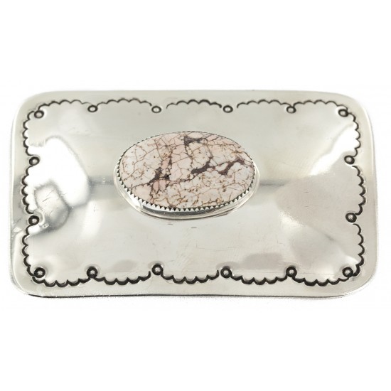Certified Authentic Handmade Navajo Nickel White Howlite Native American Buckle 1208-1 All Products NB151215040234 1208-1 (by LomaSiiva) Certified Authentic Handmade Navajo Nickel White Howlite Native American Buckle 1208-1 All Products NB151215040234 1208-1 (by LomaSiiva)