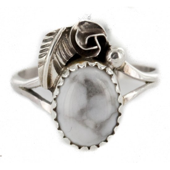 Handmade Certified Authentic Navajo .925 Sterling Silver White Howlite Turquoise Native American Ring Size 6 1/2 26204-21 All Products NB151224001549-21 26204-21 (by LomaSiiva) Handmade Certified Authentic Navajo .925 Sterling Silver White Howlite Turquoise Native American Ring Size 6 1/2 26204-21 All Products NB151224001549-21 26204-21 (by LomaSiiva)