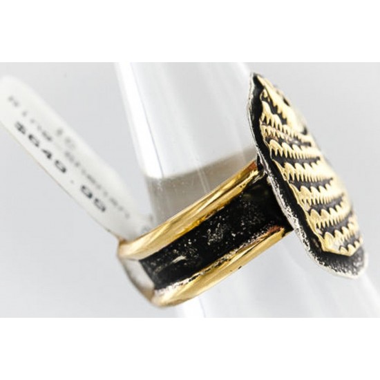 12kt Gold Filled .925 Sterling Silver Real Handmade Buffalo Certified Authentic Navajo Native American Ring 390848531705 All Products 12658-6 390848531705 (by LomaSiiva) 12kt Gold Filled .925 Sterling Silver Real Handmade Buffalo Certified Authentic Navajo Native American Ring 390848531705 All Products 12658-6 390848531705 (by LomaSiiva)