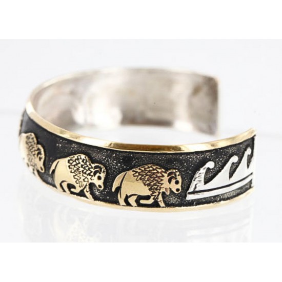 12kt Gold Filled and .925 Sterling Silver Handmade BUFFALO Certified Authentic Navajo Turquoise Native American Bracelet 371013207826 All Products 371013207826 371013207826 (by LomaSiiva) 12kt Gold Filled and .925 Sterling Silver Handmade BUFFALO Certified Authentic Navajo Turquoise Native American Bracelet 371013207826 All Products 371013207826 371013207826 (by LomaSiiva)