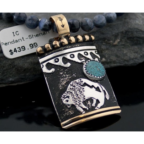 12kt Gold Filled and .925 Sterling Silver Handmade Buffalo Certified Authentic Navajo Turquoise Native American Necklace 370877325260 Clearance 370877325260 370877325260 (by LomaSiiva) 12kt Gold Filled and .925 Sterling Silver Handmade Buffalo Certified Authentic Navajo Turquoise Native American Necklace 370877325260 Clearance 370877325260 370877325260 (by LomaSiiva)