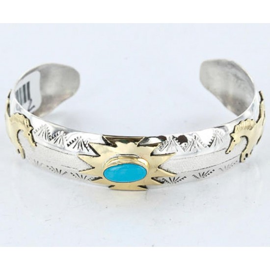 12kt Gold Filled and .925 Sterling Silver Handmade Horse Certified Authentic Navajo Turquoise Native American Bracelet 390800719545 All Products 12587-2D 390800719545 (by LomaSiiva) 12kt Gold Filled and .925 Sterling Silver Handmade Horse Certified Authentic Navajo Turquoise Native American Bracelet 390800719545 All Products 12587-2D 390800719545 (by LomaSiiva)