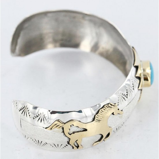 12kt Gold Filled and .925 Sterling Silver Handmade Horse Certified Authentic Navajo Turquoise Native American Bracelet 390800719545 All Products 12587-2D 390800719545 (by LomaSiiva) 12kt Gold Filled and .925 Sterling Silver Handmade Horse Certified Authentic Navajo Turquoise Native American Bracelet 390800719545 All Products 12587-2D 390800719545 (by LomaSiiva)