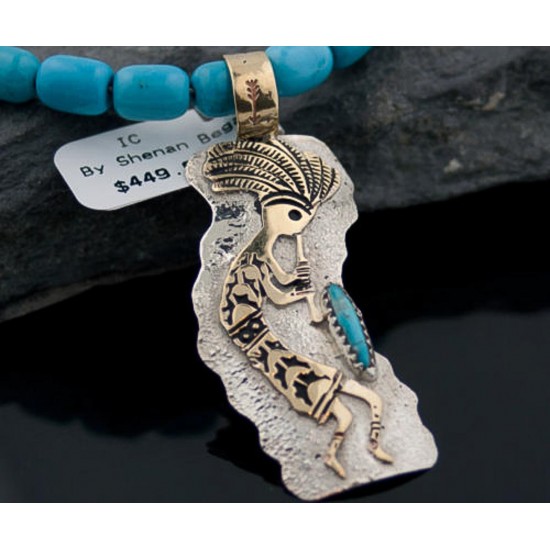 12kt Gold Filled and .925 Sterling Silver Handmade KOKOPELI Certified Authentic Navajo Turquoise Native American Necklace 390648379820 All Products 390648379820 390648379820 (by LomaSiiva) 12kt Gold Filled and .925 Sterling Silver Handmade KOKOPELI Certified Authentic Navajo Turquoise Native American Necklace 390648379820 All Products 390648379820 390648379820 (by LomaSiiva)