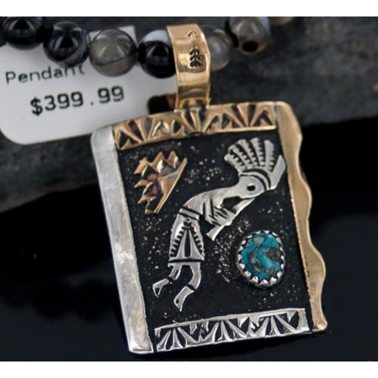 12kt Gold Filled and .925 Sterling Silver Handmade KOKOPELLI Certified Authentic Navajo Turquoise Native American Necklace 370885811699 All Products 370885811699 370885811699 (by LomaSiiva) 12kt Gold Filled and .925 Sterling Silver Handmade KOKOPELLI Certified Authentic Navajo Turquoise Native American Necklace 370885811699 All Products 370885811699 370885811699 (by LomaSiiva)
