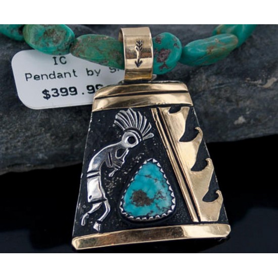 12kt Gold Filled and .925 Sterling Silver Handmade KOKOPELLI Certified Authentic Navajo Turquoise Native American Necklace 390650216576 All Products 390650216576 390650216576 (by LomaSiiva) 12kt Gold Filled and .925 Sterling Silver Handmade KOKOPELLI Certified Authentic Navajo Turquoise Native American Necklace 390650216576 All Products 390650216576 390650216576 (by LomaSiiva)