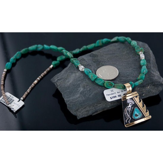12kt Gold Filled and .925 Sterling Silver Handmade KOKOPELLI Certified Authentic Navajo Turquoise Native American Necklace 390650216576 All Products 390650216576 390650216576 (by LomaSiiva) 12kt Gold Filled and .925 Sterling Silver Handmade KOKOPELLI Certified Authentic Navajo Turquoise Native American Necklace 390650216576 All Products 390650216576 390650216576 (by LomaSiiva)