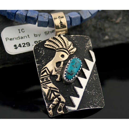 12kt Gold Filled and .925 Sterling Silver Handmade KOKOPELLI Certified Authentic Navajo Turquoise Native American Necklace 390784009992 All Products 390784009992 390784009992 (by LomaSiiva) 12kt Gold Filled and .925 Sterling Silver Handmade KOKOPELLI Certified Authentic Navajo Turquoise Native American Necklace 390784009992 All Products 390784009992 390784009992 (by LomaSiiva)