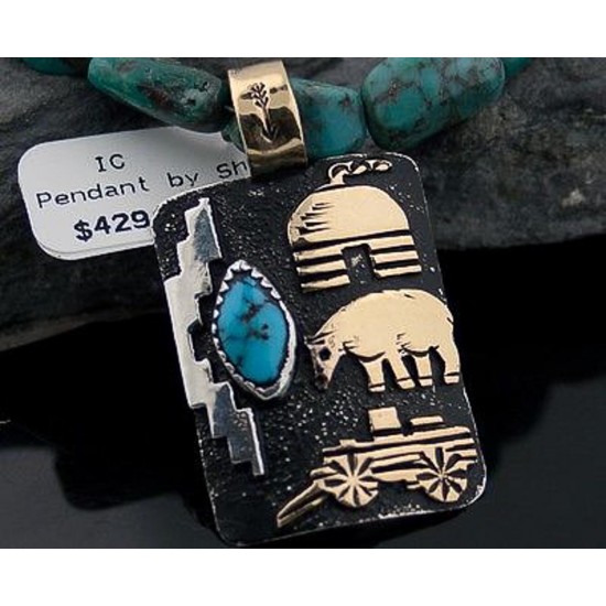 12kt Gold Filled and .925 Sterling Silver Handmade Storyteller Certified Authentic Navajo Turquoise Native American Necklace 370856173602 All Products 370856173602 370856173602 (by LomaSiiva) 12kt Gold Filled and .925 Sterling Silver Handmade Storyteller Certified Authentic Navajo Turquoise Native American Necklace 370856173602 All Products 370856173602 370856173602 (by LomaSiiva)