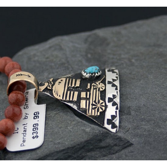 12kt Gold Filled and .925 Sterling Silver Handmade Storyteller Certified Authentic Navajo Turquoise Native American Necklace 370877295917 All Products 370877295917 370877295917 (by LomaSiiva) 12kt Gold Filled and .925 Sterling Silver Handmade Storyteller Certified Authentic Navajo Turquoise Native American Necklace 370877295917 All Products 370877295917 370877295917 (by LomaSiiva)