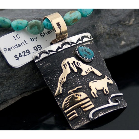 12kt Gold Filled and .925 Sterling Silver Handmade Storyteller Certified Authentic Navajo Turquoise Native American Necklace 390645852716 All Products 390645852716 390645852716 (by LomaSiiva) 12kt Gold Filled and .925 Sterling Silver Handmade Storyteller Certified Authentic Navajo Turquoise Native American Necklace 390645852716 All Products 390645852716 390645852716 (by LomaSiiva)
