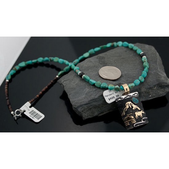 12kt Gold Filled and .925 Sterling Silver Handmade Storyteller Certified Authentic Navajo Turquoise Native American Necklace 390645852716 All Products 390645852716 390645852716 (by LomaSiiva) 12kt Gold Filled and .925 Sterling Silver Handmade Storyteller Certified Authentic Navajo Turquoise Native American Necklace 390645852716 All Products 390645852716 390645852716 (by LomaSiiva)