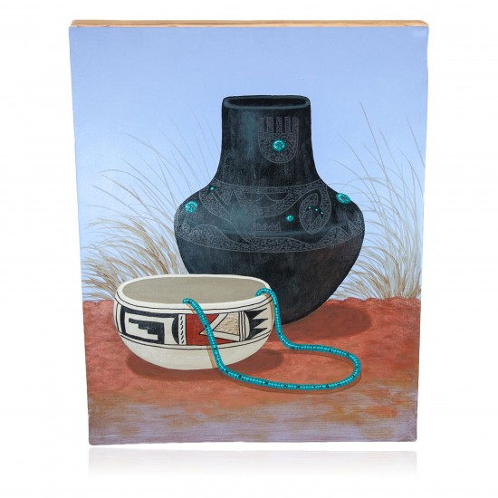 $350 Navajo Pottery Painted by Certified Authentic Acrylic Native American Painting 10802-1 Painting NB160310231003 10802-1 (by LomaSiiva) $350 Navajo Pottery Painted by Certified Authentic Acrylic Native American Painting 10802-1 Painting NB160310231003 10802-1 (by LomaSiiva)