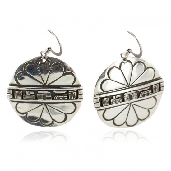 .925 Sterling Silver Certified Authentic Hopi Story Teller Native American Dangle Earrings 13184 All Products NB160603000853 13184 (by LomaSiiva) .925 Sterling Silver Certified Authentic Hopi Story Teller Native American Dangle Earrings 13184 All Products NB160603000853 13184 (by LomaSiiva)