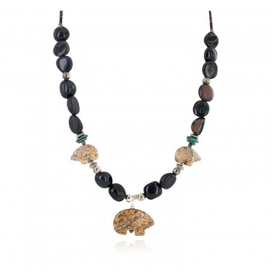 .925 Sterling Silver Certified Authentic Navajo Natural Turquoise Jasper Blue Tigers Eye Heishi Native American Necklace 750232-2 All Products NB160514230710 750232-2 (by LomaSiiva) .925 Sterling Silver Certified Authentic Navajo Natural Turquoise Jasper Blue Tigers Eye Heishi Native American Necklace 750232-2 All Products NB160514230710 750232-2 (by LomaSiiva)
