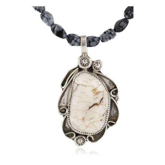 .925 Sterling Silver Certified Authentic Navajo Natural White Buffalo Snowflake Obsidian Native American Necklace 18279-3-16037-6 All Products NB160430205254 18279-3-16037-6 (by LomaSiiva) .925 Sterling Silver Certified Authentic Navajo Natural White Buffalo Snowflake Obsidian Native American Necklace 18279-3-16037-6 All Products NB160430205254 18279-3-16037-6 (by LomaSiiva)