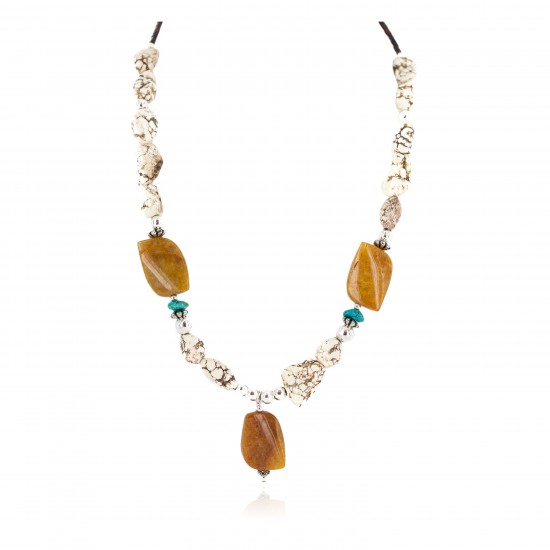 .925 Sterling Silver Certified Authentic Navajo White Howlite Agate Native American Necklace 750238-8 All Products NB160521194001 750238-8 (by LomaSiiva) .925 Sterling Silver Certified Authentic Navajo White Howlite Agate Native American Necklace 750238-8 All Products NB160521194001 750238-8 (by LomaSiiva)