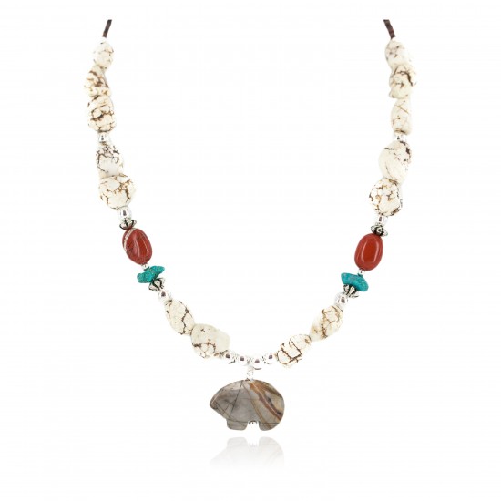.925 Sterling Silver Certified Authentic Navajo White Howlite Jasper Native American Necklace 750240-4 Clearance NB160520174805 750240-4 (by LomaSiiva) .925 Sterling Silver Certified Authentic Navajo White Howlite Jasper Native American Necklace 750240-4 Clearance NB160520174805 750240-4 (by LomaSiiva)