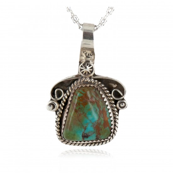 .925 Sterling Silver Handmade Certified Authentic Navajo Natural Turquoise Native American Necklace 12816 Pendants NB151202221732 12816 (by LomaSiiva) .925 Sterling Silver Handmade Certified Authentic Navajo Natural Turquoise Native American Necklace 12816 Pendants NB151202221732 12816 (by LomaSiiva)