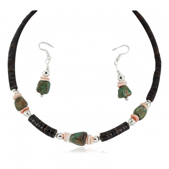 .925 Sterling Silver Hooks Certified Authentic Navajo Natural Turquoise and Graduated Heishi Native American Set 95006-2-97009-2 Sets NB160220224147 95006-2-97009-2 (by LomaSiiva) .925 Sterling Silver Hooks Certified Authentic Navajo Natural Turquoise and Graduated Heishi Native American Set 95006-2-97009-2 Sets NB160220224147 95006-2-97009-2 (by LomaSiiva)