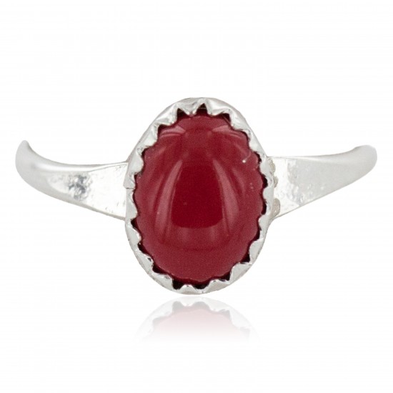 .925 Sterling Silver Navajo Certified Authentic Handmade Coral Native American Ring Size 7 1/2 24507-1 All Products NB160409200829 24507-1 (by LomaSiiva) .925 Sterling Silver Navajo Certified Authentic Handmade Coral Native American Ring Size 7 1/2 24507-1 All Products NB160409200829 24507-1 (by LomaSiiva)