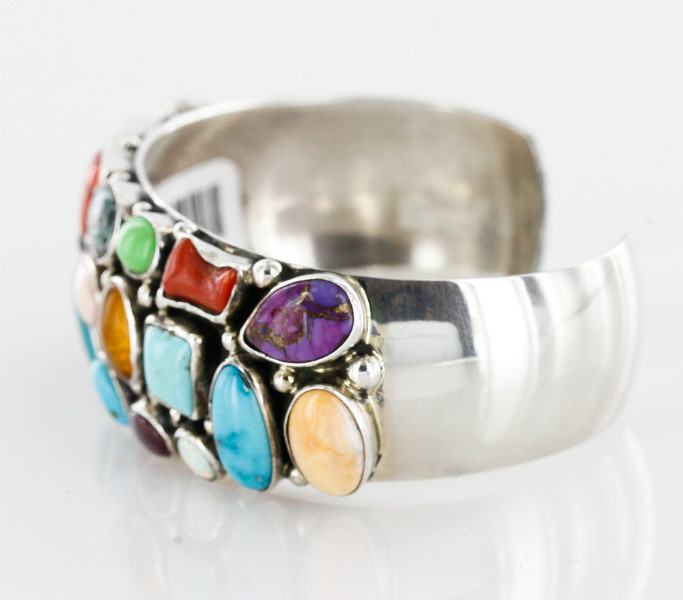 Handmade Certified Authentic Navajo .925 Sterling Silver Multicolor Turquoise, Coral, Lapis Native American Cuff Bracelet 12483 All Products 371175147698 12483 (by LomaSiiva) Handmade Certified Authentic Navajo .925 Sterling Silver Multicolor Turquoise, Coral, Lapis Native American Cuff Bracelet 12483 All Products 371175147698 12483 (by LomaSiiva)
