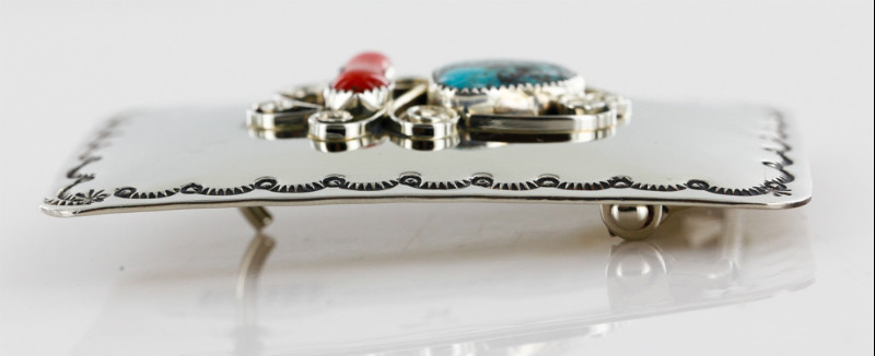 Certified Authentic Navajo Nickel Turquoise Native American Buckle 1192-3 All Products 390957619969 1192-3 (by LomaSiiva) Certified Authentic Navajo Nickel Turquoise Native American Buckle 1192-3 All Products 390957619969 1192-3 (by LomaSiiva)