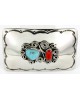 Certified Authentic Flower Navajo Nickel Natural Turquoise and Coral Native American Buckle 1192-2 All Products 371217485228 1192-2 (by LomaSiiva) Certified Authentic Flower Navajo Nickel Natural Turquoise and Coral Native American Buckle 1192-2 All Products 371217485228 1192-2 (by LomaSiiva)
