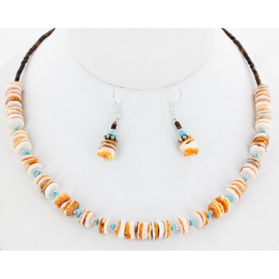 Certified Authentic Navajo .925 Sterling Silver Natural Turquoise Spiny Oyster Set Native American Necklace and Earrings 16038-18084 Sets 391005803622 16038-18084 (by LomaSiiva) Certified Authentic Navajo .925 Sterling Silver Natural Turquoise Spiny Oyster Set Native American Necklace and Earrings 16038-18084 Sets 391005803622 16038-18084 (by LomaSiiva)
