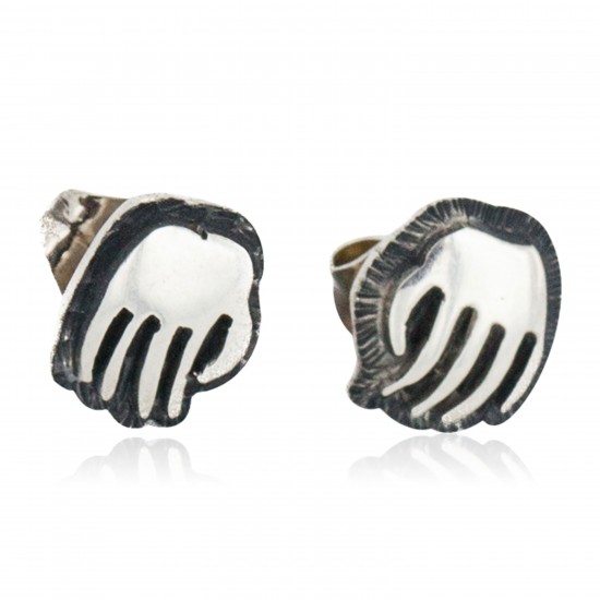 Bear Paw Handmade Certified Authentic Hopi .925 Sterling Silver Stud Native American Earrings 12854-2 All Products NB160208192124 12854-2 (by LomaSiiva) Bear Paw Handmade Certified Authentic Hopi .925 Sterling Silver Stud Native American Earrings 12854-2 All Products NB160208192124 12854-2 (by LomaSiiva)