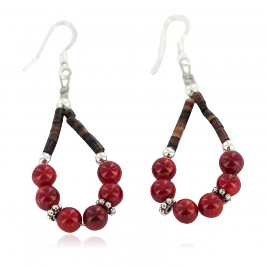 Certified Authentic .925 Sterling Silver Hooks Coral Heishi Hoop Native American Dangle Earrings 18263-38 All Products NB160413220526 18263-38 (by LomaSiiva) Certified Authentic .925 Sterling Silver Hooks Coral Heishi Hoop Native American Dangle Earrings 18263-38 All Products NB160413220526 18263-38 (by LomaSiiva)
