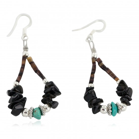 Certified Authentic .925 Sterling Silver Hooks Natural Turquoise Black Onyx Heishi Hoop Native American Dangle Earrings 18263-7 All Products NB160413211412 18263-7 (by LomaSiiva) Certified Authentic .925 Sterling Silver Hooks Natural Turquoise Black Onyx Heishi Hoop Native American Dangle Earrings 18263-7 All Products NB160413211412 18263-7 (by LomaSiiva)