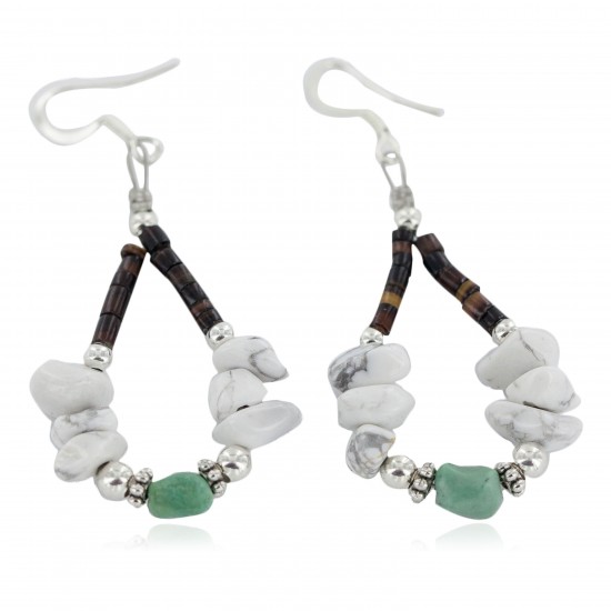 Certified Authentic .925 Sterling Silver Hooks White Howlite Heishi Hoop Native American Dangle Earrings 18263-9 All Products NB160413205402 18263-9 (by LomaSiiva) Certified Authentic .925 Sterling Silver Hooks White Howlite Heishi Hoop Native American Dangle Earrings 18263-9 All Products NB160413205402 18263-9 (by LomaSiiva)