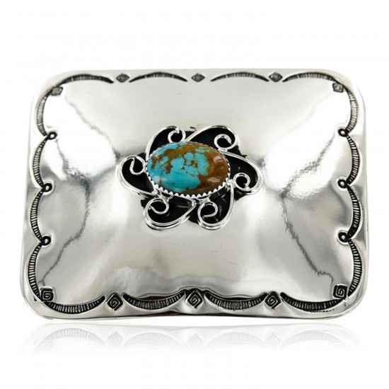 Certified Authentic Flower Handmade Navajo Nickel Natural Turquoise Native American Buckle 1204-3 All Products 391265091688 1204-3 (by LomaSiiva) Certified Authentic Flower Handmade Navajo Nickel Natural Turquoise Native American Buckle 1204-3 All Products 391265091688 1204-3 (by LomaSiiva)