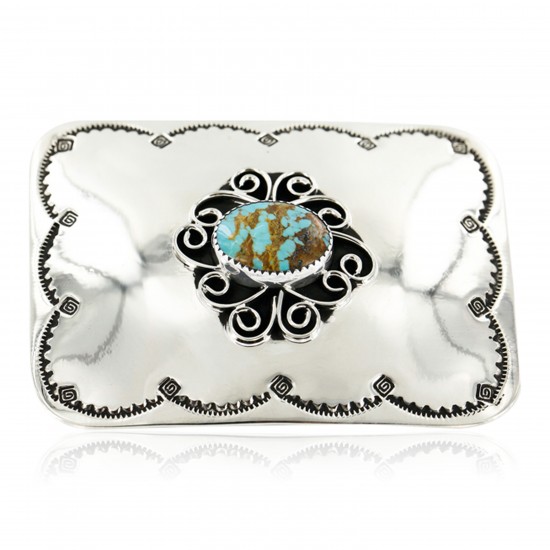 Certified Authentic Flower Navajo Nickel Natural Turquoise Native American Buckle 1204-2 All Products 391265105813 1204-2 (by LomaSiiva) Certified Authentic Flower Navajo Nickel Natural Turquoise Native American Buckle 1204-2 All Products 391265105813 1204-2 (by LomaSiiva)