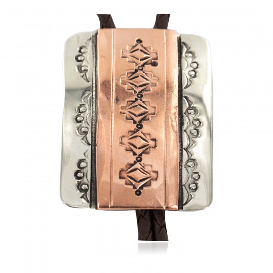 Certified Authentic Handmade Leather Navajo Pure Copper and Nickel Native American Bolo Tie 24489-6 All Products NB160330210817 24489-6 (by LomaSiiva) Certified Authentic Handmade Leather Navajo Pure Copper and Nickel Native American Bolo Tie 24489-6 All Products NB160330210817 24489-6 (by LomaSiiva)
