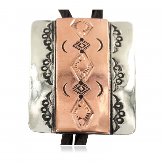 Certified Authentic Handmade Navajo Leather Pure Copper and Nickel Native American Bolo Tie 24489-2 All Products NB160330203427 24489-2 (by LomaSiiva) Certified Authentic Handmade Navajo Leather Pure Copper and Nickel Native American Bolo Tie 24489-2 All Products NB160330203427 24489-2 (by LomaSiiva)