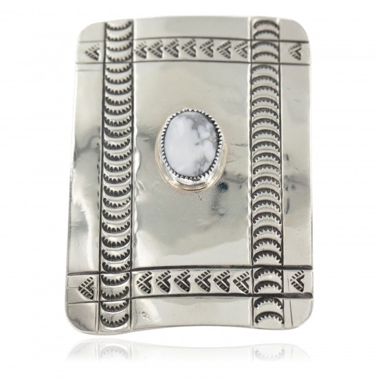 Certified Authentic Handmade Navajo Nickel White Howlite Native American Buckle 12960 All Products NB160130175852 12960 (by LomaSiiva) Certified Authentic Handmade Navajo Nickel White Howlite Native American Buckle 12960 All Products NB160130175852 12960 (by LomaSiiva)