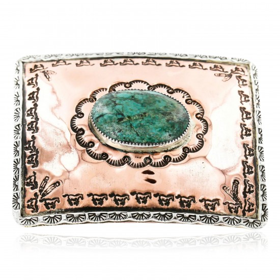 Certified Authentic Navajo .925 Sterling Silver and Copper Natural Turquoise Native American Buckle 45645654 All Products 391008036203 45645654 (by LomaSiiva) Certified Authentic Navajo .925 Sterling Silver and Copper Natural Turquoise Native American Buckle 45645654 All Products 391008036203 45645654 (by LomaSiiva)
