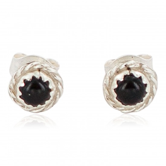 Certified Authentic Navajo .925 Sterling Silver Natural Black Onyx Native American Stud Earrings 27228-4 All Products NB160304003510 27228-4 (by LomaSiiva) Certified Authentic Navajo .925 Sterling Silver Natural Black Onyx Native American Stud Earrings 27228-4 All Products NB160304003510 27228-4 (by LomaSiiva)