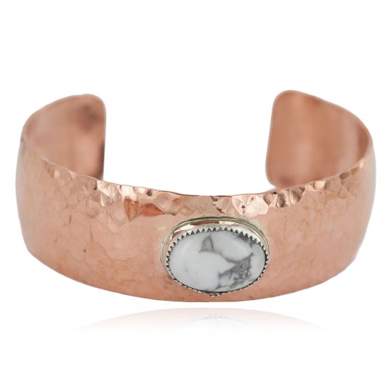 Certified Authentic Navajo Handmade Hammered Navajo White Howlite Native American Pure Copper Bracelet 13142-2 All Products NB160406062424 13142-2 (by LomaSiiva) Certified Authentic Navajo Handmade Hammered Navajo White Howlite Native American Pure Copper Bracelet 13142-2 All Products NB160406062424 13142-2 (by LomaSiiva)