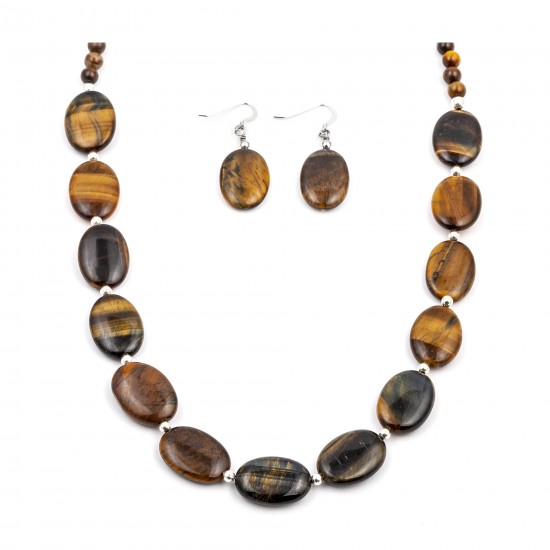 Certified Authentic Navajo Native American Natural Tigers Eye Necklace Earrings Set 24547-18331 Sets NB180602235911 24547-18331 (by LomaSiiva) Certified Authentic Navajo Native American Natural Tigers Eye Necklace Earrings Set 24547-18331 Sets NB180602235911 24547-18331 (by LomaSiiva)