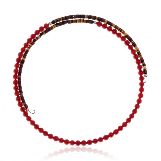 Coral and Natural Turquoise Certified Authentic Navajo Native American Adjustable Choker Wrap Necklace 25582 All Products NB180926223252 25582 (by LomaSiiva) Coral and Natural Turquoise Certified Authentic Navajo Native American Adjustable Choker Wrap Necklace 25582 All Products NB180926223252 25582 (by LomaSiiva)