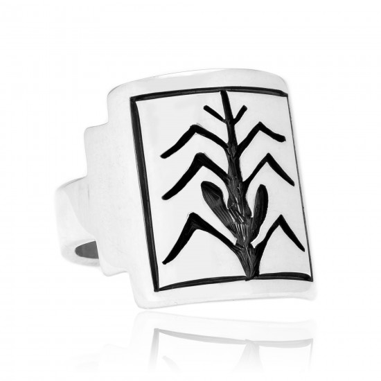 Corn Stalk .925 Sterling Silver Certified Authentic Handmade Hopi Native American Ring 26231 All Products NB180623231243 26231 (by LomaSiiva) Corn Stalk .925 Sterling Silver Certified Authentic Handmade Hopi Native American Ring 26231 All Products NB180623231243 26231 (by LomaSiiva)