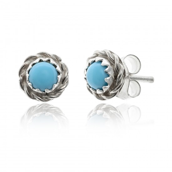 Delicate .925 Sterling Silver Certified Authentic Handmade Navajo Native American Natural Turquoise Stud Earrings 27228 All Products NB160303234932 27228 (by LomaSiiva) Delicate .925 Sterling Silver Certified Authentic Handmade Navajo Native American Natural Turquoise Stud Earrings 27228 All Products NB160303234932 27228 (by LomaSiiva)